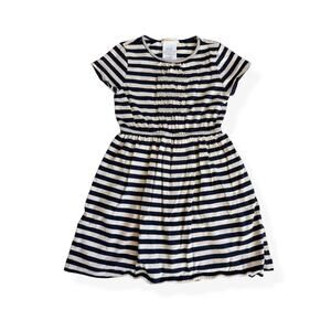 Crewcuts Girls Navy Cream Stripe Dress Toddler 3 Cotton Modal